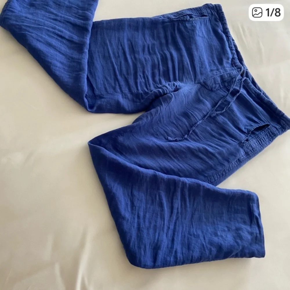 BRINE BLUE LINEN PANTS